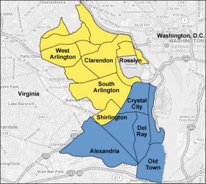 Map of Maid to Clean's Northern Virginia service areas